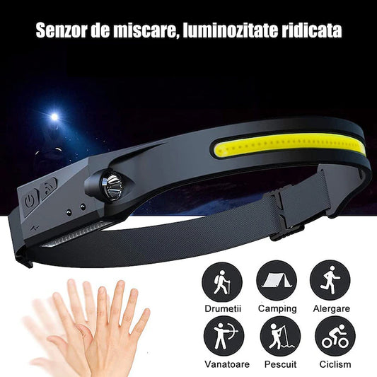 Lanterna de cap cu acumulator G28 cu SENZOR de miscare